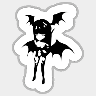 Succubus minimal silhouette white Sticker